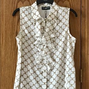 Karl Lagerfeld front button sleeveless top Sz S